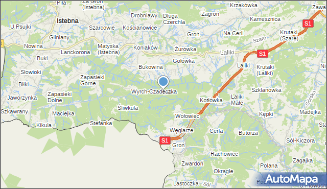 mapa Leśniczówka Ptakówka, Leśniczówka Ptakówka na mapie Targeo